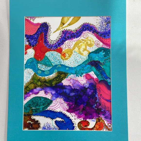 ❤️ alcohol ink artwork, 9 x 12 fun abstract - Picture 8 of 9